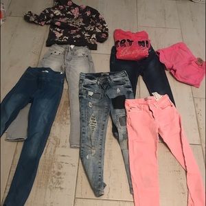 5 jeans , 1 short ,2 hoodies